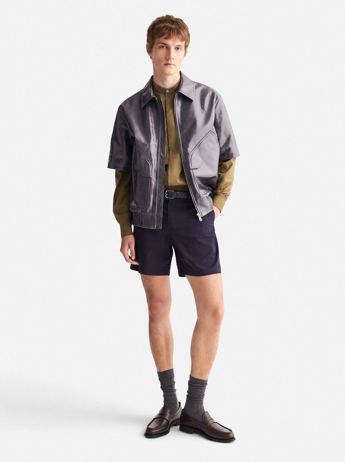 Ash Leather Shacket